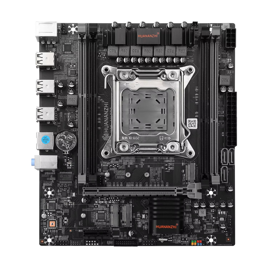 HUANANZHI X79-4M PRO Mainboard LGA2011 für Intel Xeon E5 CPUs, DDR3, bis zu 64GB RAM, M.2 NVMe und USB-C, Schwarz - Bild 2