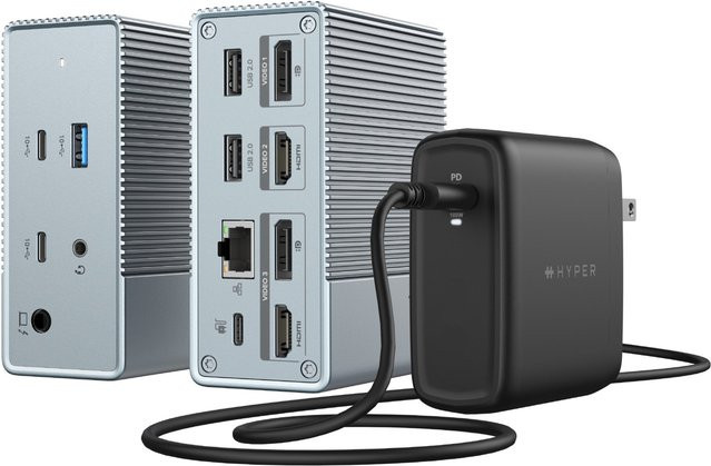 HyperDrive GEN2 12-in-1 USB-C Dockingstation mit HDMI und DisplayPort in Silber - Bild 1