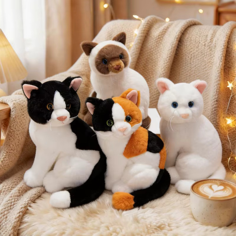 pangcangshu Katzen-Plüschpuppe, Grau-Orange, Bunt, Plüsch / Textil - Bild 2