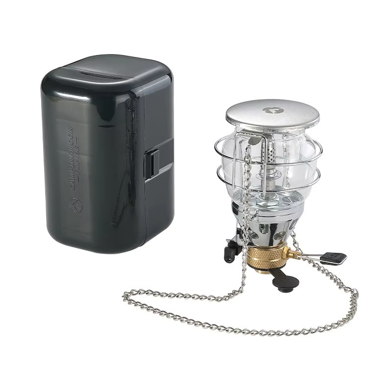 CAMPINGMOON T4 Outdoor-Campinglaterne Tragbare Gaslampe in Silber mit Glas-Globe im Vintage-Design - Bild 4