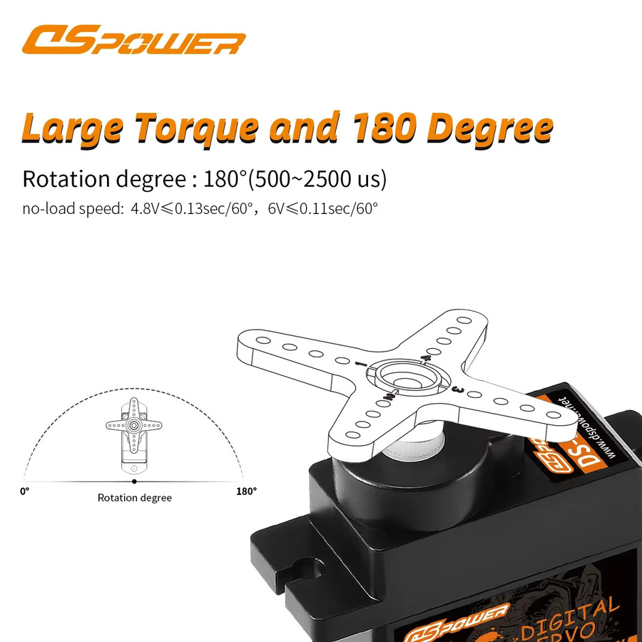 DSpower 9G Digital Micro Servo, 1,2 kgf.com Drehmoment, für RC Car 450 Helicopter Airplane Mini Q Robot Axial WLtoys SCX24 K999 - Bild 5