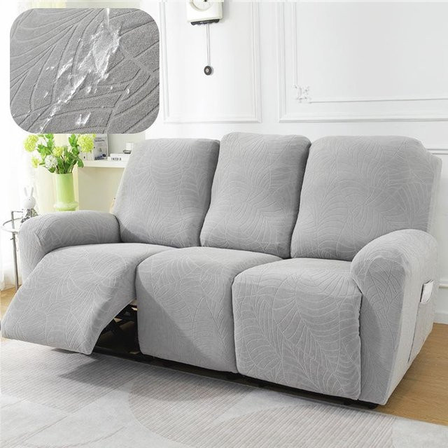 Elastischer Jacquard Sofabezug für 2-Sitzer Liegesessel von MILU in Lichtgrau - Bild 1