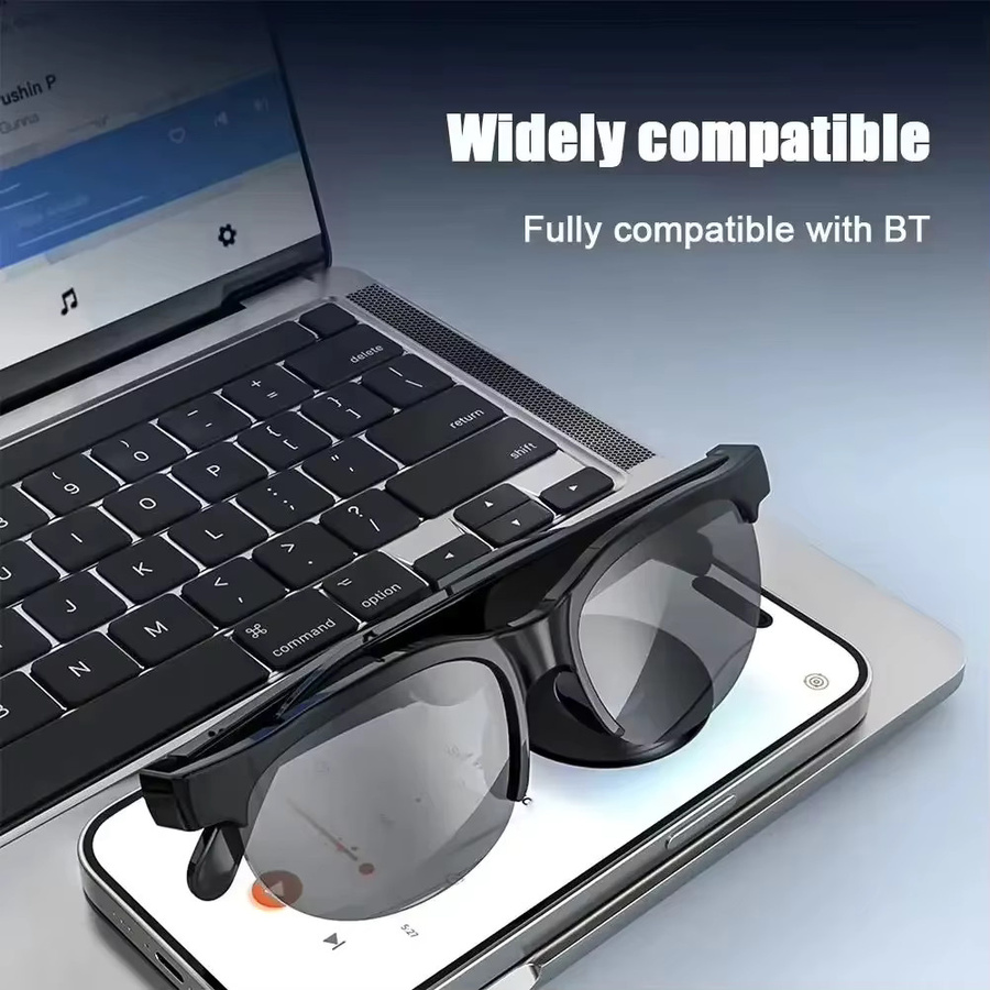 Lenovo Smart AI-Sonnenbrille in Schwarz mit 8K-Auflösung, Bluetooth-Übersetzungsfunktion und Musikwiedergabe - Bild 4