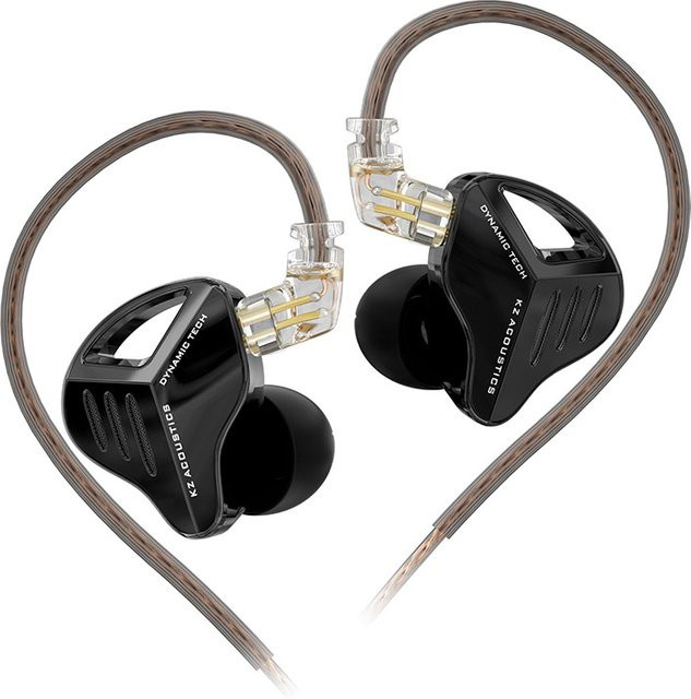 KZ ZVX PRO In-Ear-Kopfhörer Dynamische HiFi-Bass-Ohrhörer Metall-Monitor-Kopfhörer mit Geräuschunterdrückung in Schwarz - Bild 1