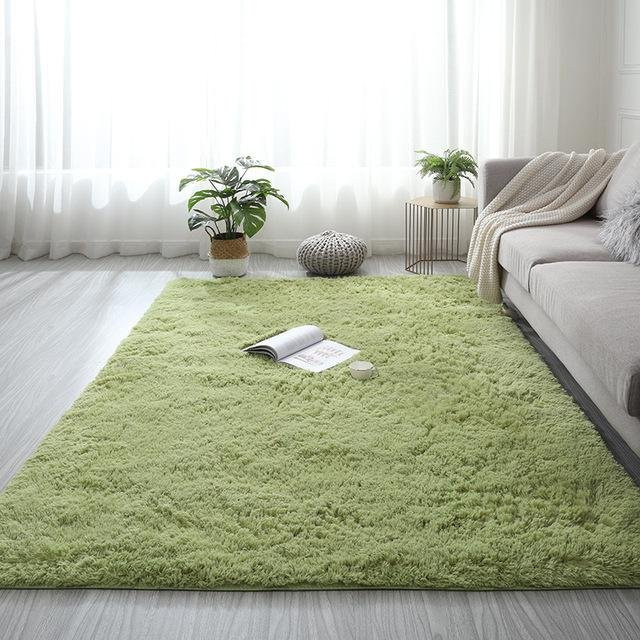 Yiran Furniture Moderner Flauschiger Teppich in Grün für Wohnzimmer, Schlafzimmer oder Kinderzimmer B/T: 120 x 160 cm - Bild 1