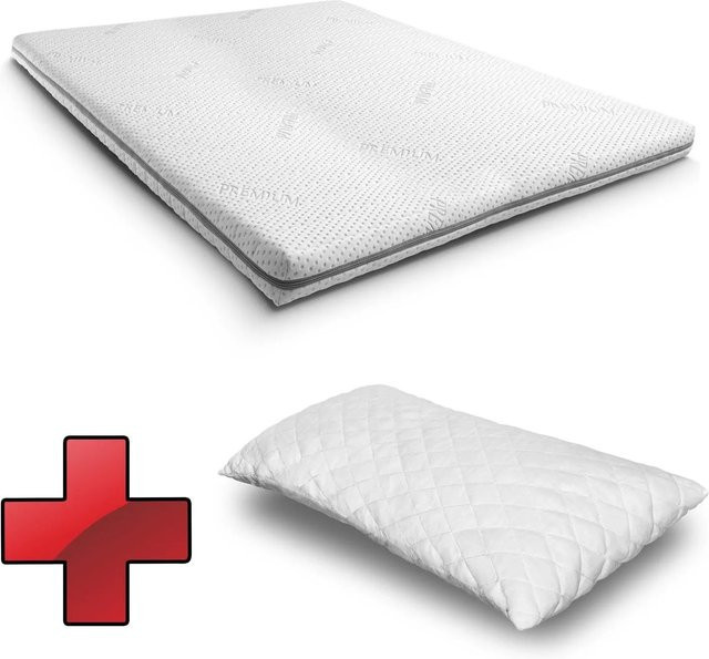 Supportho Premium Kaltschaum Topper mit Mikrofaser-Bezug in Weiß, B: 120 cm, T: 200 cm - Bild 1