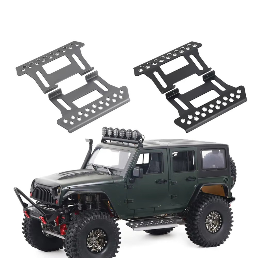 MALOM RC SCX10 Rock Slider Seitenschritt, 2-teiliges Set, Aluminiumlegierung, Schwarz - Bild 2