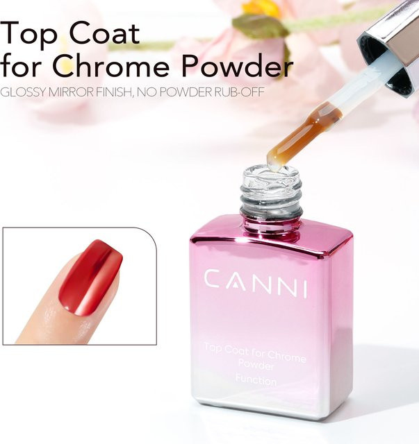CANNI Mirror Chrome Powder Top Coat, Metallic Effekt, 9ml - Bild 1