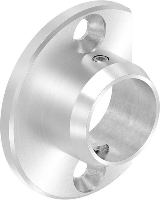 FeNau Wandanker aus Edelstahl V2A in Silber für Rohr Ø 25,0 mm, geschliffen Korn 240, B/T/H: 180 x 180 x 140 mm - Bild 1