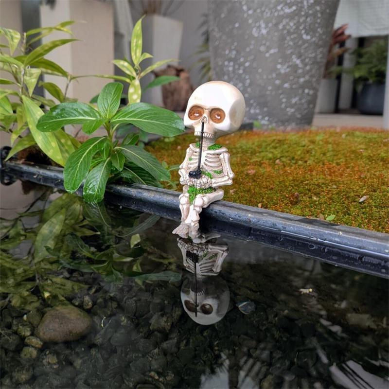 Chenxiaogang Skelett-Angelsitter-Statue aus Kunstharz in Weiß zur Dekoration für Haus und Garten - Bild 4