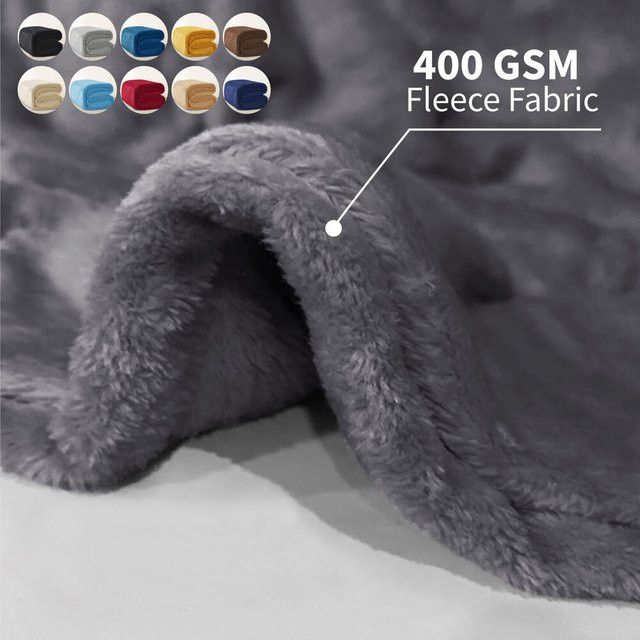 JUANNAI Fleece Decke aus Mikrofaser, weiche Kuscheldecke für Sofa, Bett, Camping und Reise, einfarbig - Bild 1