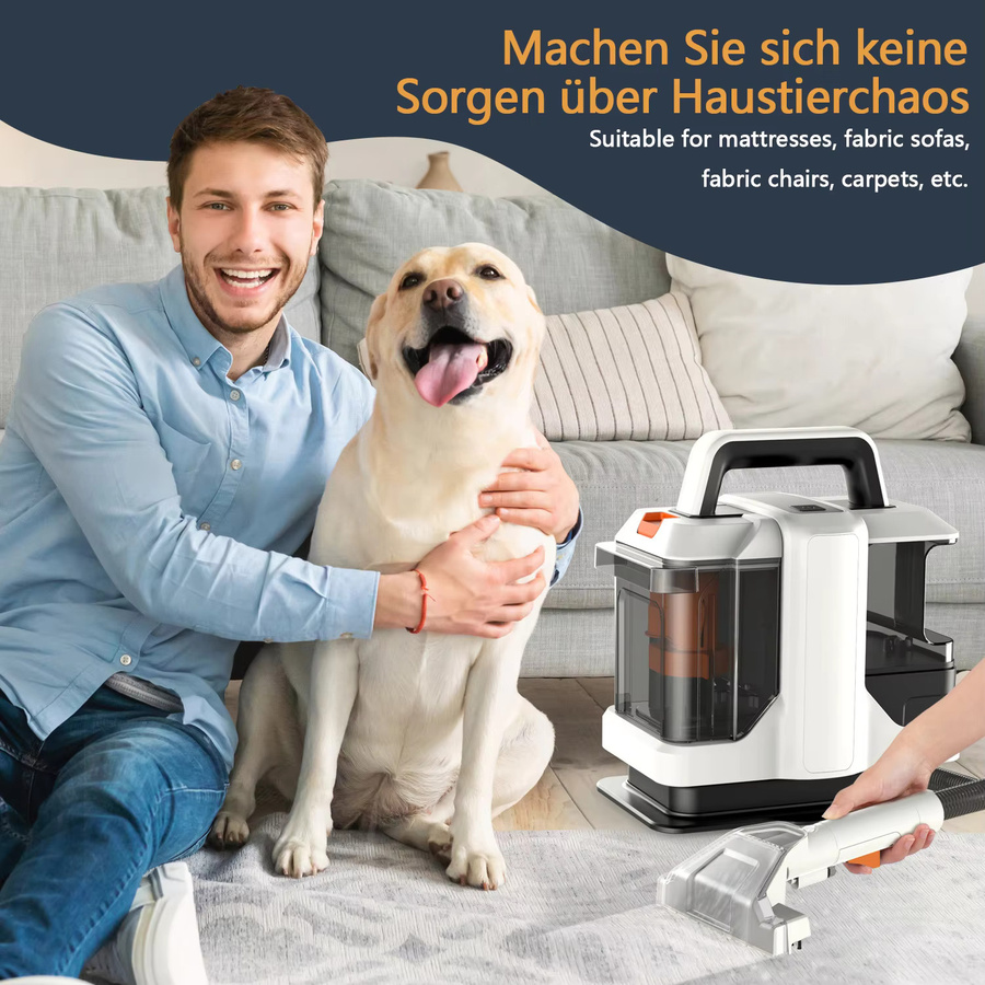 Bromose Handstaubsauger 750W Multifunktionaler Tragbarer Teppichreiniger und Milbenentferner in Weiß - Bild 3