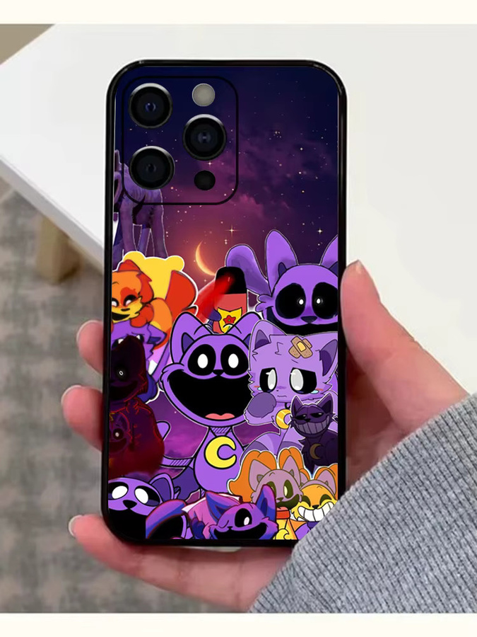 P-Poppies-P-Playtimes Soft Handyhülle für Apple iPhone 15, 14, 13, 12, 11, Pro, X, XS, Max, XR, Plus, Mini in Schwarz - Bild 3