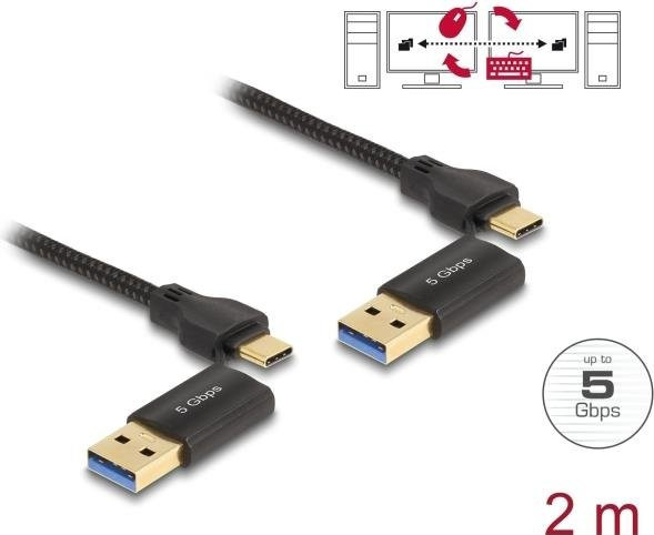 Delock USB-C Kabel-Kit 24 Pin USB-C auf 24 Pin USB-C Schwarz 2,0 m - Bild 1