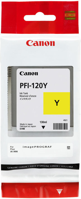 Canon PFI-120Y Original Tintenbehälter Gelb für imagePROGRAF TM-200, TM-205, TM-300, TM-305, 130 ml - Bild 1