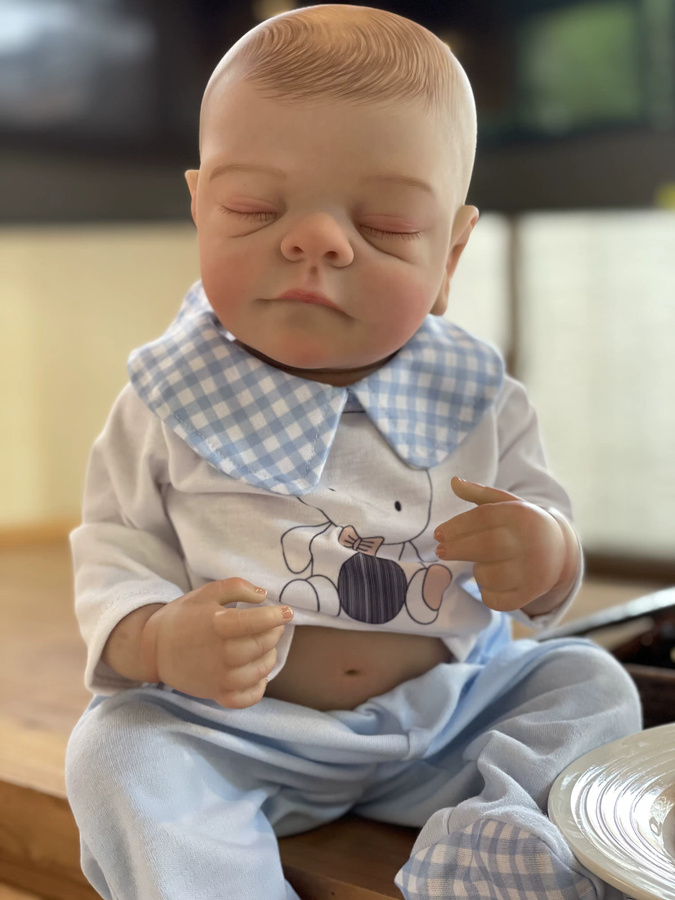 AnjoDoll Reborn Puppe, Junge, 48cm, Ganzkörper, weiche Vinyl Puppe - Bild 4