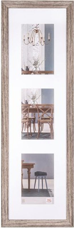 Walther Design Bilderrahmen aus Holz mit Passepartout für 3 Fotos, braun, B x H: 18 x 13 cm - Bild 1