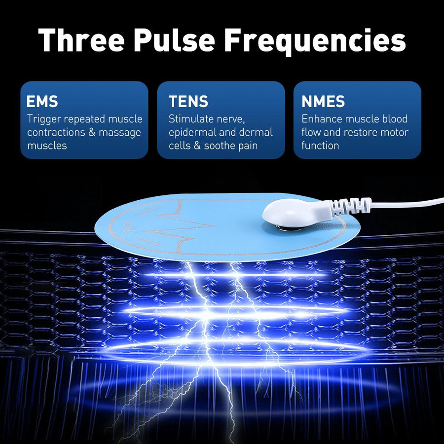 6 Modi TENS Elektrischer Muskelstimulator Dual-Kanäle EMS NMES, blau - Bild 3