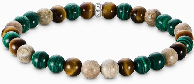 Thomas Sabo Bead Armband, 925 Silber, Unisex, Erd- und Grüntöne - Bild 1