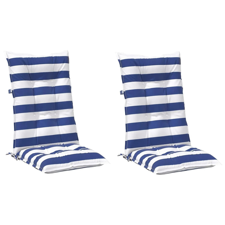 vidaXL Kissen für Draußen 2er Set Blau und Weiß aus Polyester, B/T/H: 120 x 50 x 7 cm - Bild 2