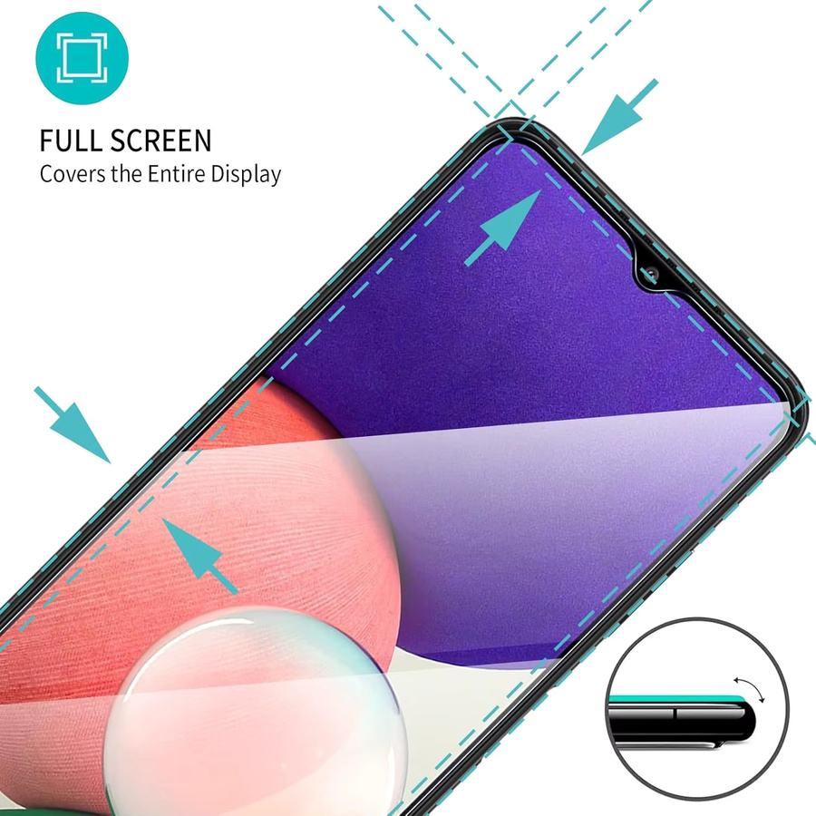 Leeshionz Displayschutz aus gehärtetem Glas für Samsung Galaxy A22 5G, 6,6 Zoll, hochauflösend und Anti-Drop, transparent - Bild 3