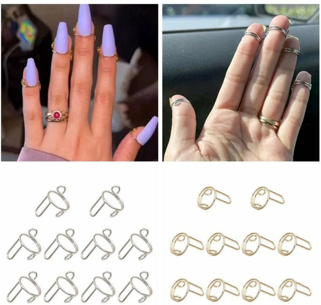 Nagelringe, goldfarben, Schwarz, Unisex - Bild 1