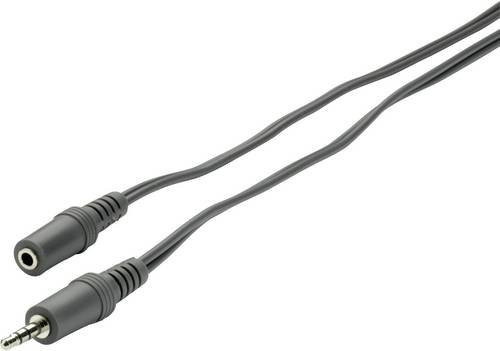 SpeaKa Professional SP-1300376 Audio Verlängerungskabel Klinke auf Klinke 3,5 mm in Grau, Länge: 2,00 m - Bild 1