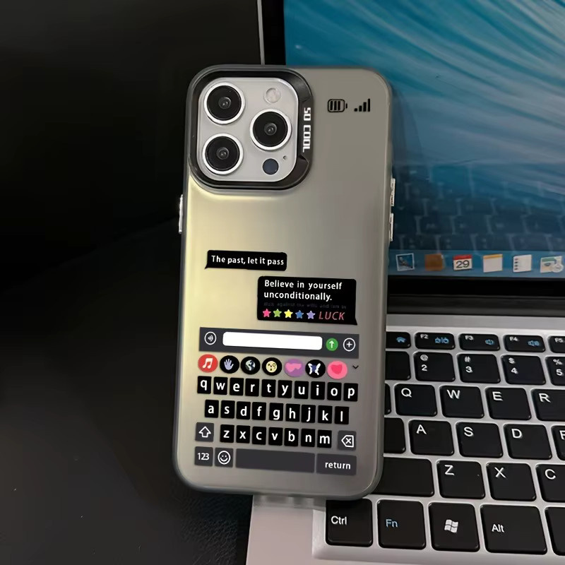 Galvanisierte TPU-Handyhülle mit kreativem Tastaturmuster für iPhone 11 bis iPhone 17 Pro Max in Schwarz - Bild 2