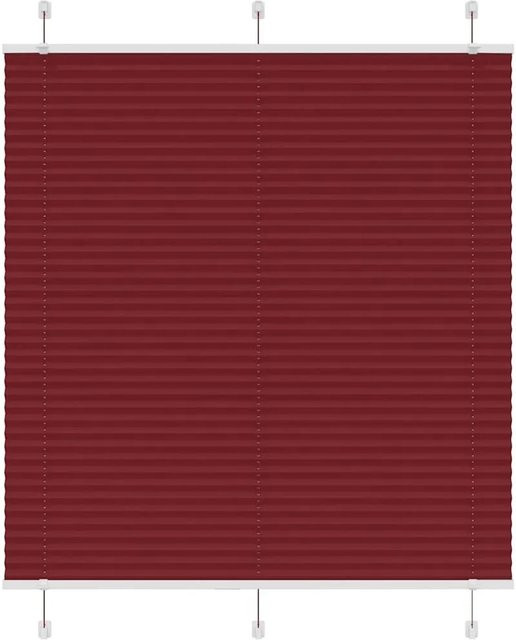 vidaXL Plissee Bordeauxrot, semi-transparent, Polyester, B: 115 cm, H: 150 cm - Bild 1
