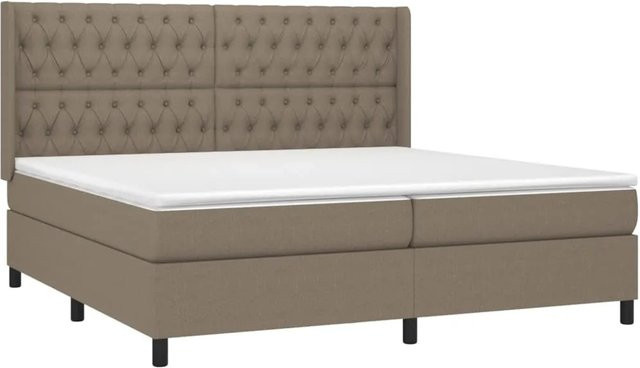 vidaXL Boxspringbett mit Matratze und LED-Beleuchtung in Beige, B/T: 200 x 200 cm - Bild 1