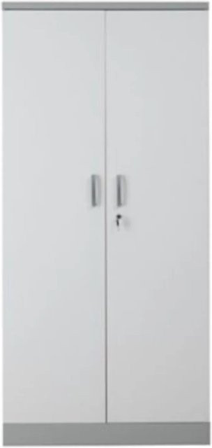 PROREGAL Aktenschrank Beetle mit 4 Fachböden und Schloss, Grau & Weiß, H x B x T: 195 x 92 x 42 cm - Bild 1