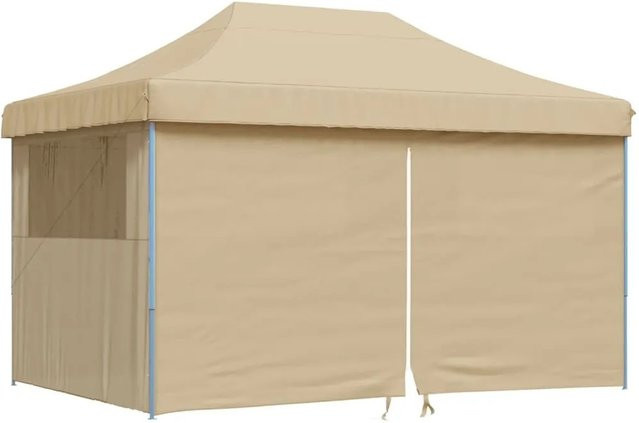 vidaXL Partyzelt Pop-Up Faltbar mit 4 Seitenteilen Beige B: 315 cm, T: 292 cm, H: 13 cm - Bild 1