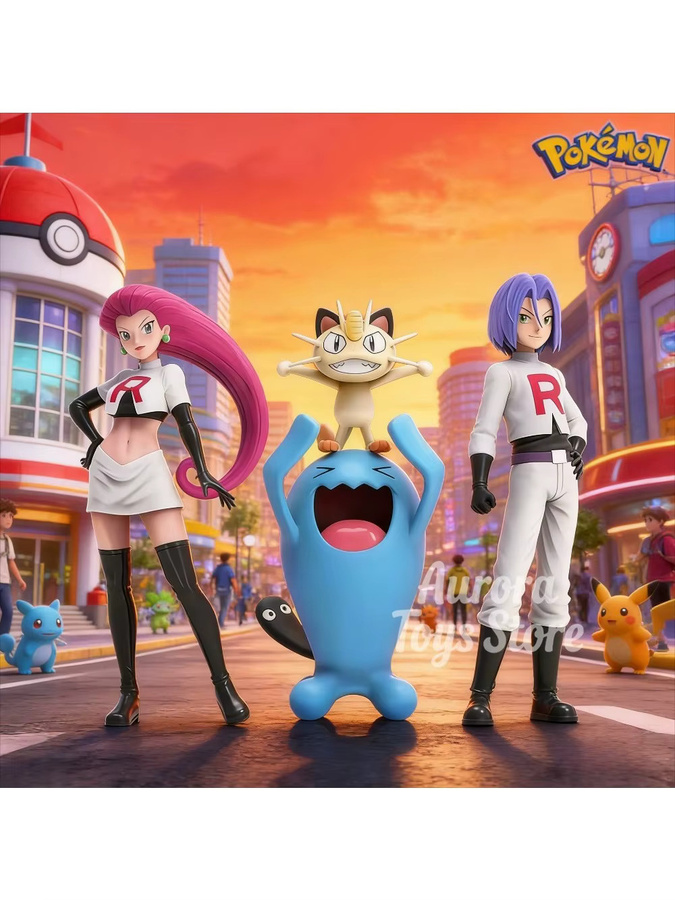 Bandai Pokémon Rocket Team Actionfigur, Anime, Kunststoff, Bunt - Bild 6