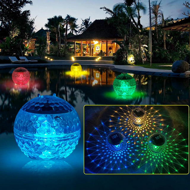 Solarbetriebene schwimmende Teichlampe in Kugelform mit RGB Farbwechsel für Garten und Pool, Multicolour - Bild 1