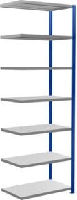 Schulte Anbauregal Steckregal MULTIplus250 mit 7 Fachböden und Kreuzstrebe, Farbe: Enzianblau/Verzinkt, B/T/H: 300 x 100 x 60 cm - Bild 1