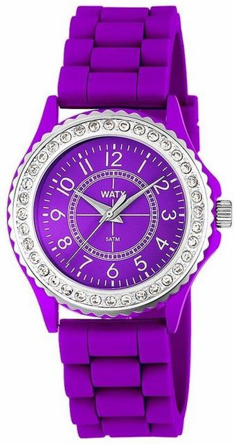 WATXANDCO Analoguhr, Quarz, Edelstahl, Lila, Damen - Bild 1