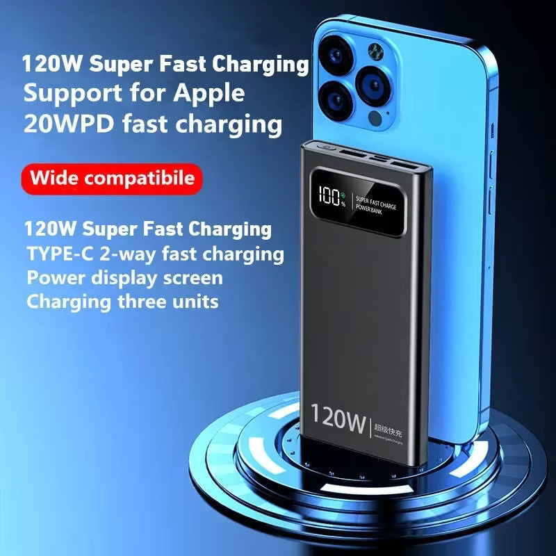 Lenovo Power Bank mit 500000 mAh Kapazität und 120 W Schnellladefunktion in Schwarz mit Digital Display - Bild 3