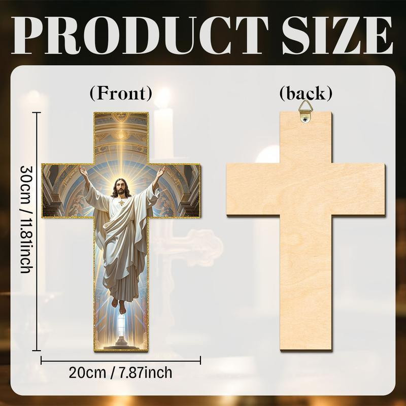 Vintage Holz Wanddekoration Kreuz in Braun von Beauty Inside als religiöse Weihnachtsdekoration - Bild 2