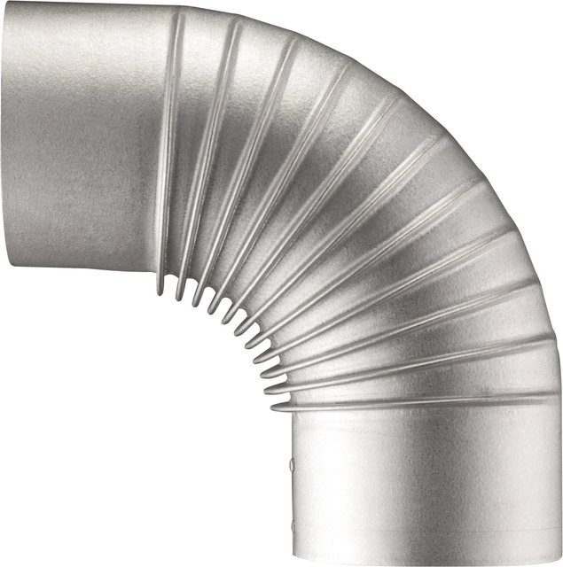 Firefix Rauchrohrbogen 90 Grad Ø 120 mm aus Aluminium in Silber - Bild 1