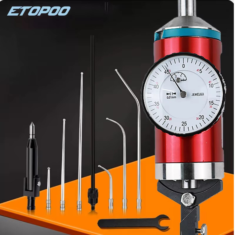 ETOPOO Koaxial-Zentriermessuhr-Set in Rot mit Holzbox, Center Finder 0–3 mm, Fräswerkzeug mit 0,01 mm Genauigkeit - Bild 2