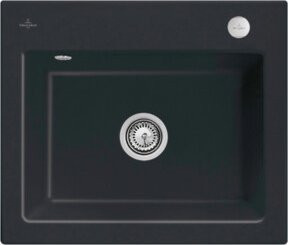 Villeroy & Boch Spüle Subway 60 S mit Ablaufgarnitur und Exzenter in Pure Black - Bild 1