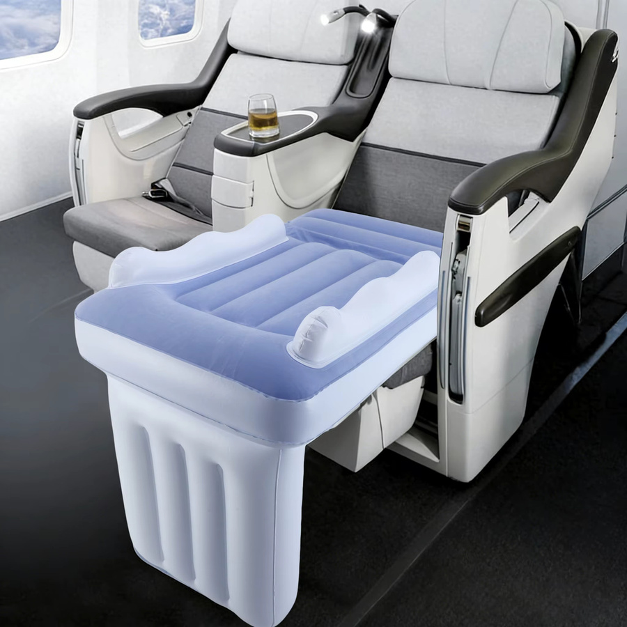 Aufblasbares Flugzeugbett für Kleinkinder in Blau als Flugzeugsitzverlängerung für den Flugschlaf - Bild 3