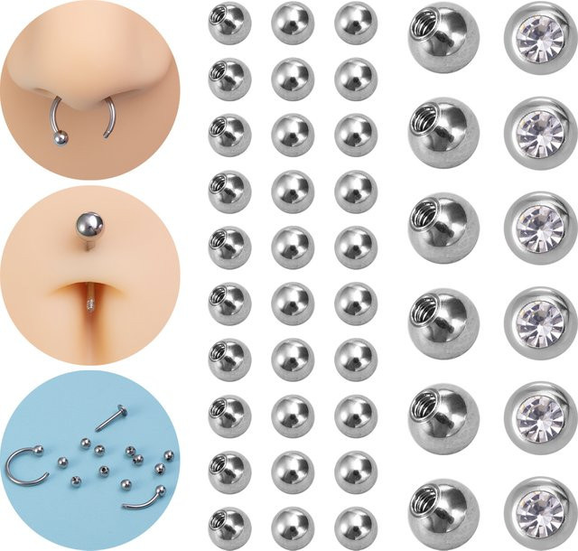 HONGTU BOBY JEWELRY Piercing Ersatz Ball, Edelstahl, Unisex - Bild 1