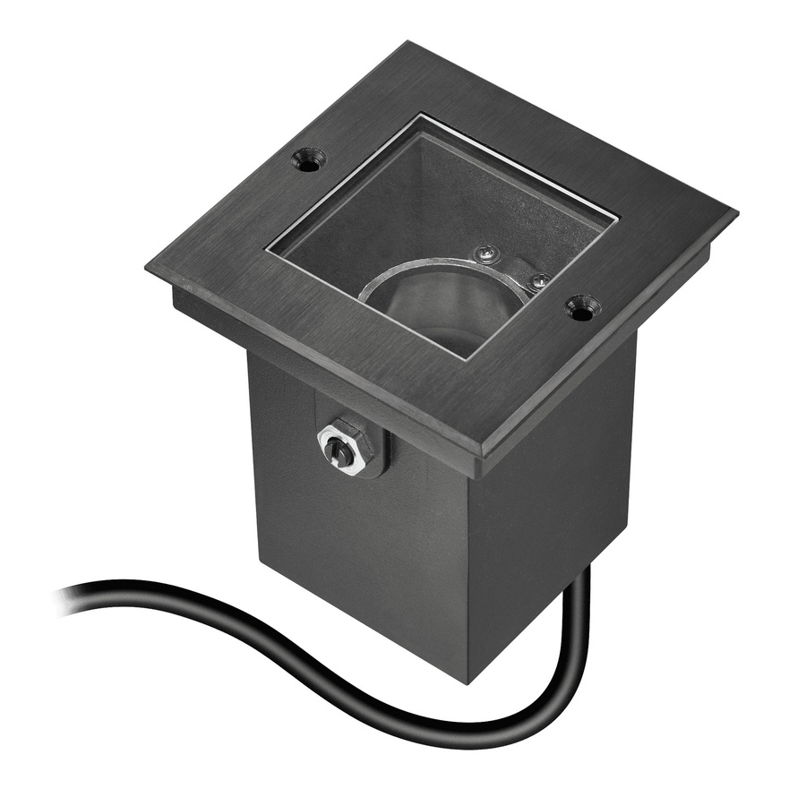 Luxvenum Bodeneinbauleuchte Area GU10 in Schwarz aus Edelstahl und Aluminium, schwenkbar, IP67 für Außenbereich, Garten und Terrasse inklusive Betondose - Bild 1