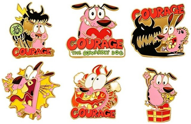 Bandai Courage The Cowardly Dog Emaille-Anstecknadeln, Brosche, Metall-Reversnadel - Bild 1