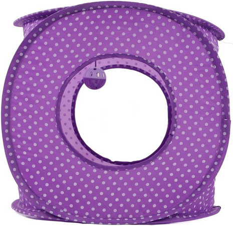 CosyHome Katzentunnel Labyrinth in Purple mit Spielbällen für Katzen und Kätzchen