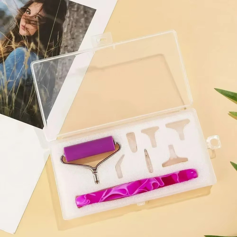 Diamant Malerei Zubehör Kit mit Trommel Roller und Tablett in Lila aus Kunststoff - Bild 2