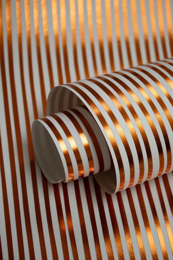 studio ditte Tapete Stripes in Copper mit abstraktem Streifenmuster aus Vlies - Bild 2
