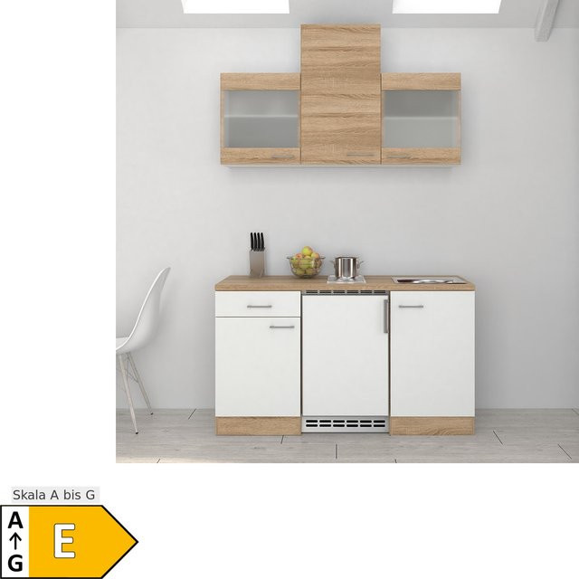 Küchenzeile Flex-Well Samoa mit Drehtür und Schubladen, Breite: 150 cm, Höhe: 82 cm, Tiefe: 57 cm - Bild 1