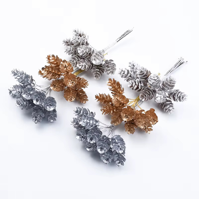 Künstliche Tannenzapfen in Gold und Silber für Weihnachtsdekoration, Hochzeiten und DIY-Geschenke als dekoratives Wohnaccessoire - Bild 2
